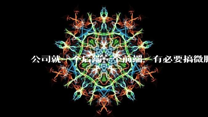 公司就一个后端一个前端，有必要搞微服务吗？