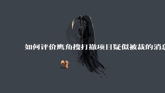 如何评价鹰角搜打撤项目疑似被裁的消息？