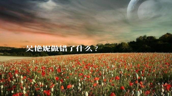 吴艳妮做错了什么?